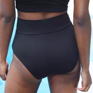 Aerie NWT high waisted swim bottom ribbed black